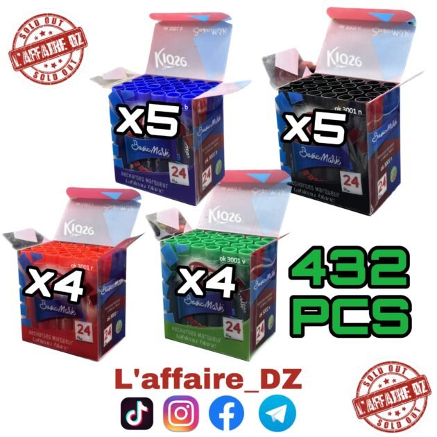 432PCS CARTOUCHE MIX(B/N/V/R)