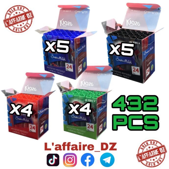 432PCS CARTOUCHE MIX(B/N/V/R)