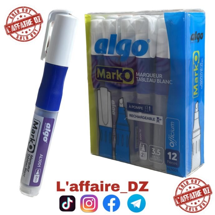 12PCS MARQUEUR ALGO BLUE AL1001