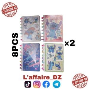 NOTEBOOK FANTAISIE STITCH SPIRAL A5 4 MOTIF 8PCS N°47442