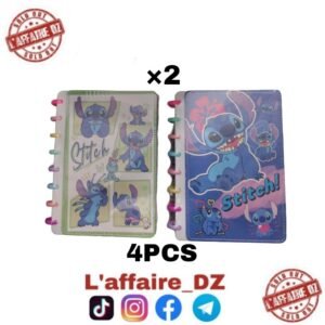 NOTEBOOK FANTAISIE STITCH SPIRAL A5 2 MOTIFS 4PCS N°47442