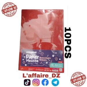 PAPIER MOUSSE AUTOCOLLANT BRAILLANT A3 ROUGE 10PCS N°25114