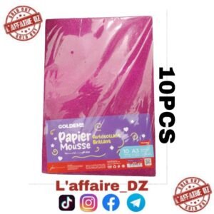 PAPIER MOUSSE AUTOCOLLANT BRAILLANT A3 ROSE FONCÉ 10PCS N°25113