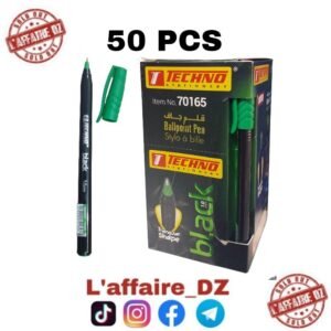 STYLO A BILLE BLACK VERT 50PCS N°70165