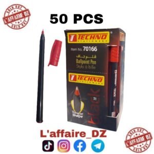 STYLO A BILLE BLACK ROUGE 50PCS N°70166